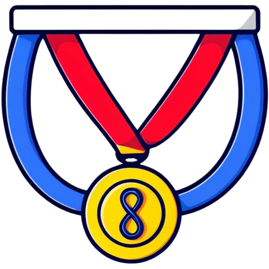 lifetime warranty badge with infinity symbol and medal ribbon emoji