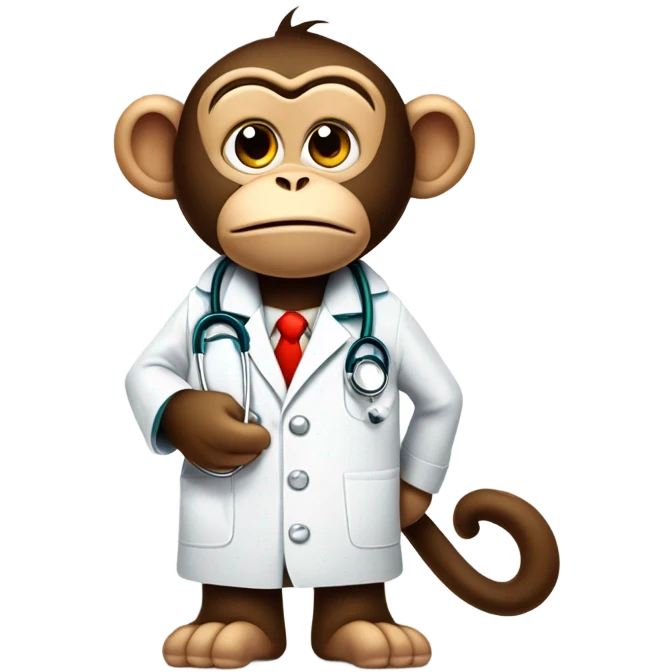 Funny doctor monkey stress emoji