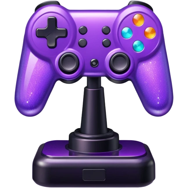 glitter purple and joystick emoji