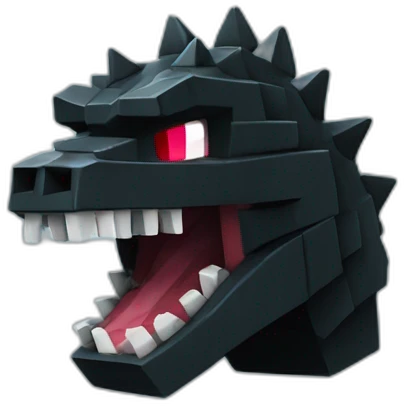 Minecraft Black Godzilla Head With Diamond Horn emoji