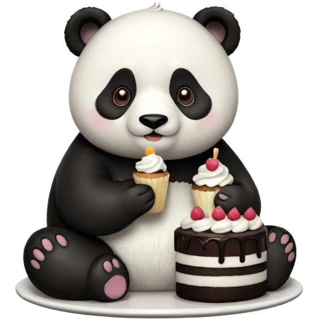 panda eating cake emoji