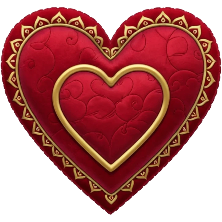 heart with a velvet patchwork emoji