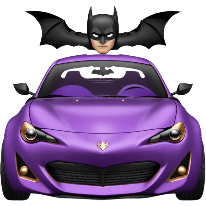 Satin black and rose gold Batman and 60’s Batgirl themed Scion FR-S hot rod (tight fitting purple suit) emoji