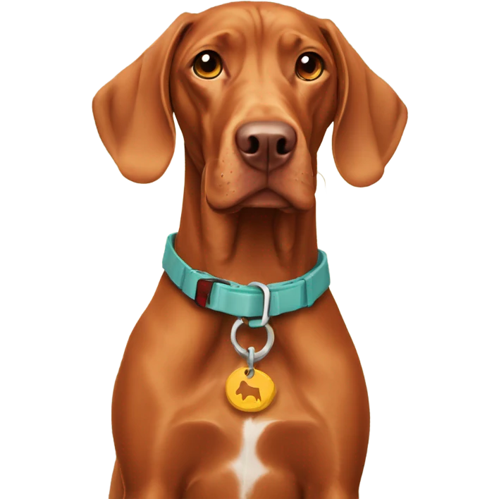 vizsla with dog collar emoji