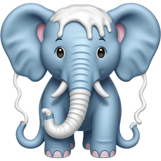 elephant with  toothpaste emoji