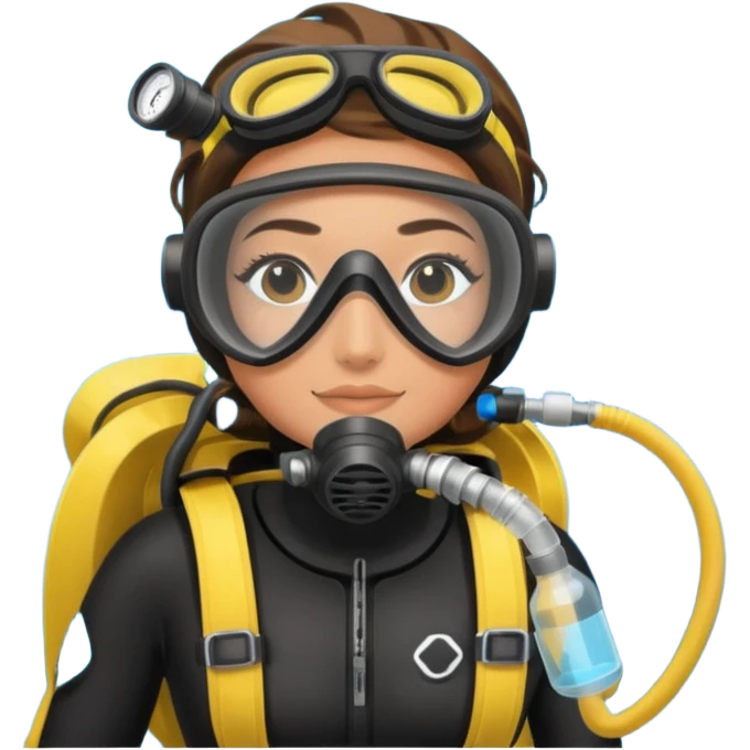 scuba diving girl with oxygen tank emoji