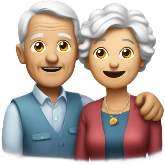 Old couple partying emoji
