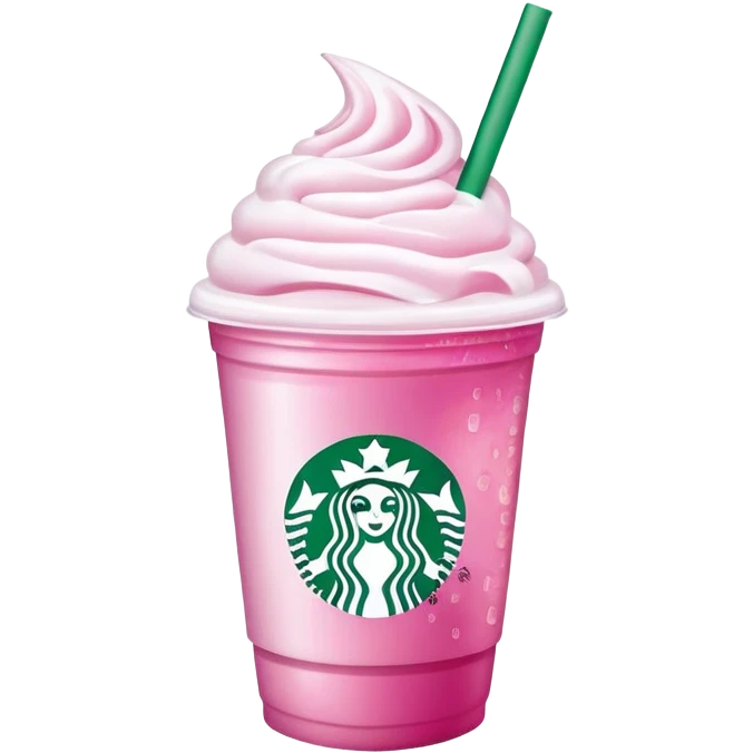 starbucks cup pink drink with cold foam emoji