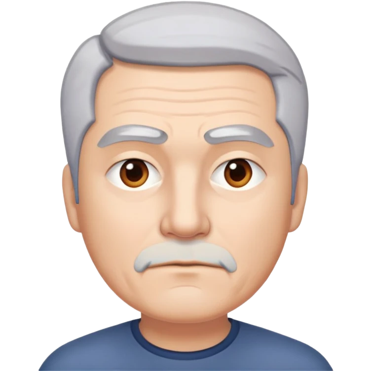 "- Nam
- 50 tuổi
- Da trắng
- Tóc bạc, lông mày trắng
- Mặt nghiêm túc
" emoji