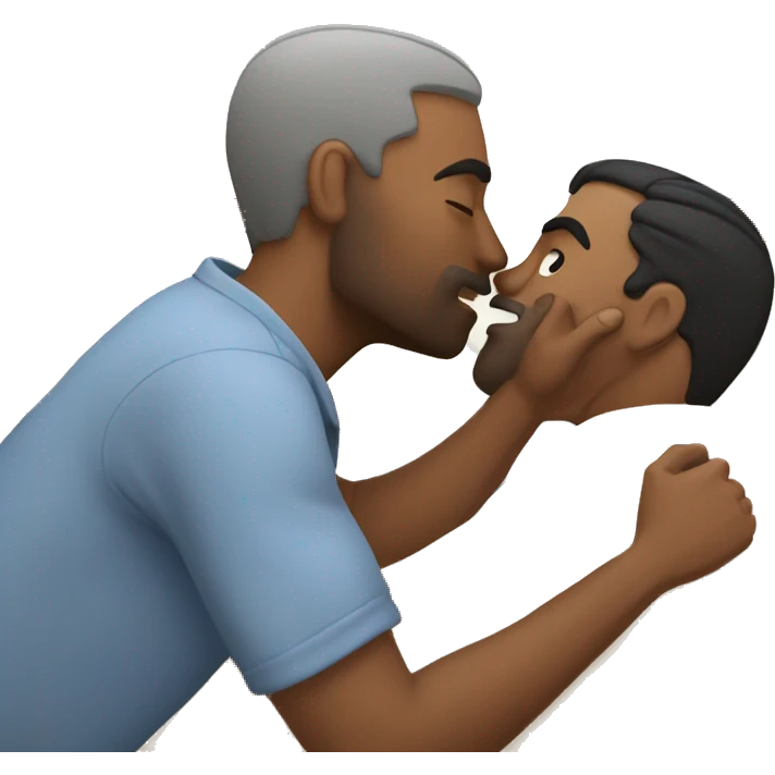 Make a man kissing a man in the bed emoji