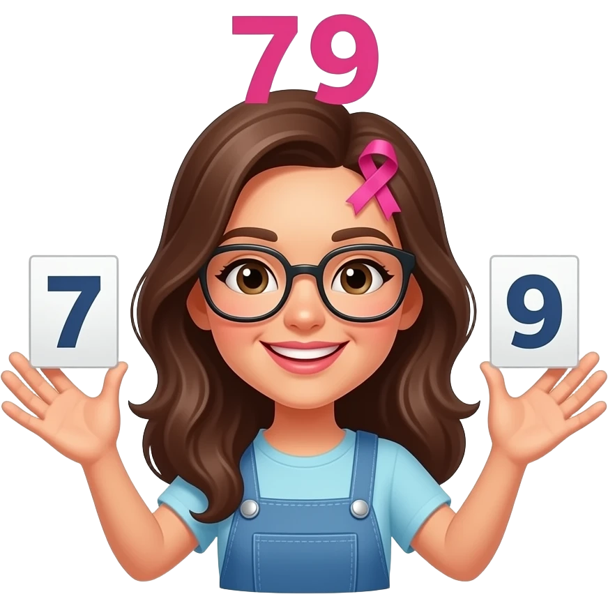 Şimdi senden gülen bir yüz ve bir elinde 7 bir elindede 9 olsun başını tam üstünede 79 istiyorum başının föşesine bir pembe kurdele koy ama kız olsun ve gözlük taksın ve alta şunu yaz seni seviyorum 79 ❤️ yazısı yazılı olsun emoji