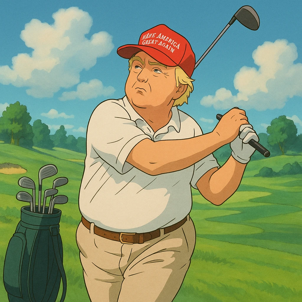 Donald Trump playing golf emoji