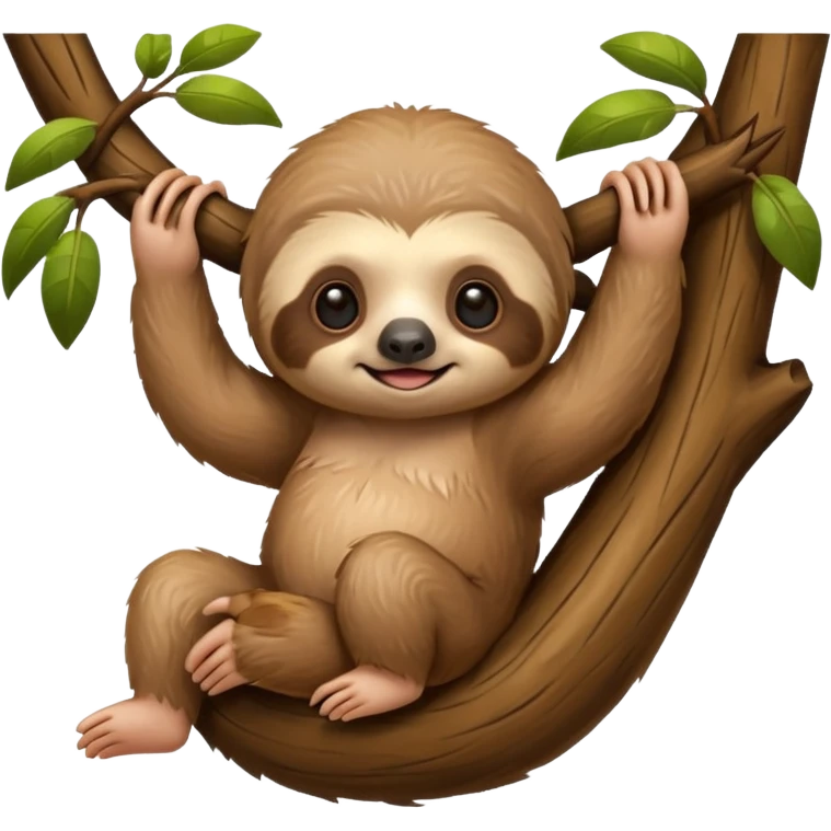 baby sloth on the tree emoji