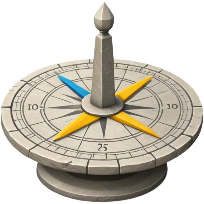 “stone sundial with shadow pointer emoji
