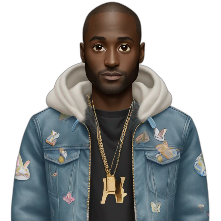 Virgil Abloh with louis Vuitton jacket emoji