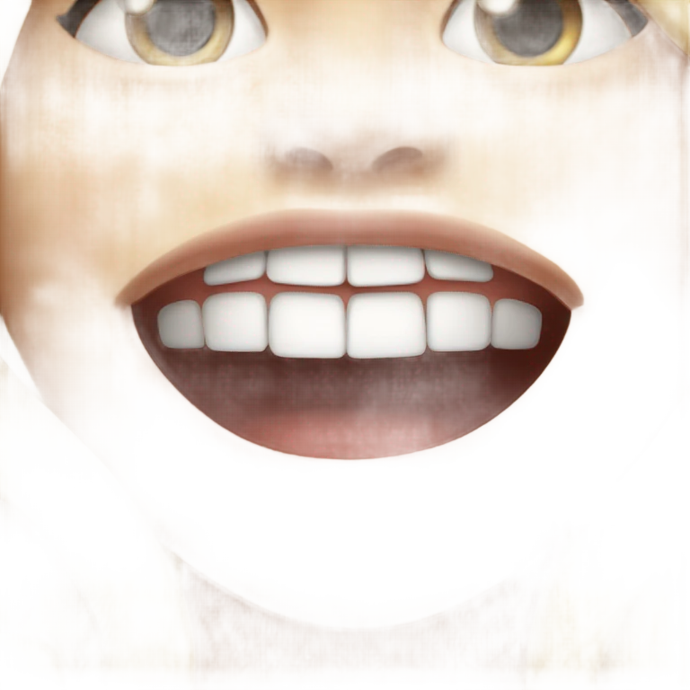 Long mouth while smiling  emoji