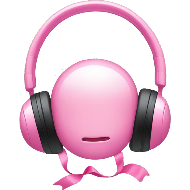 Headphones with pink bows on either sides emoji