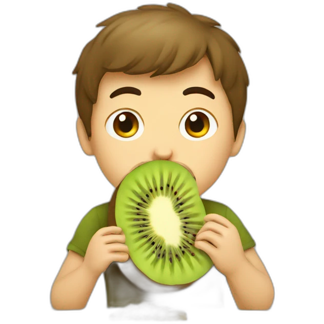 kiwi eating by man emoji