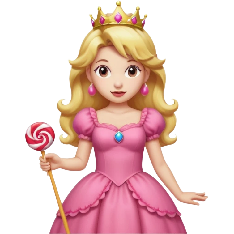 Princess peach with a lollipop emoji