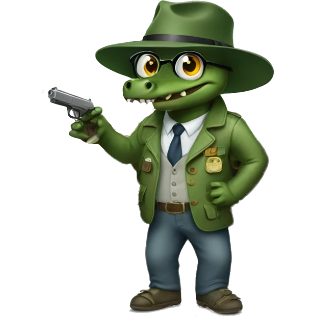 Crocodile as investigator emoji