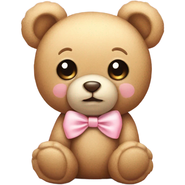 teddy bear with pastel pink bow emoji