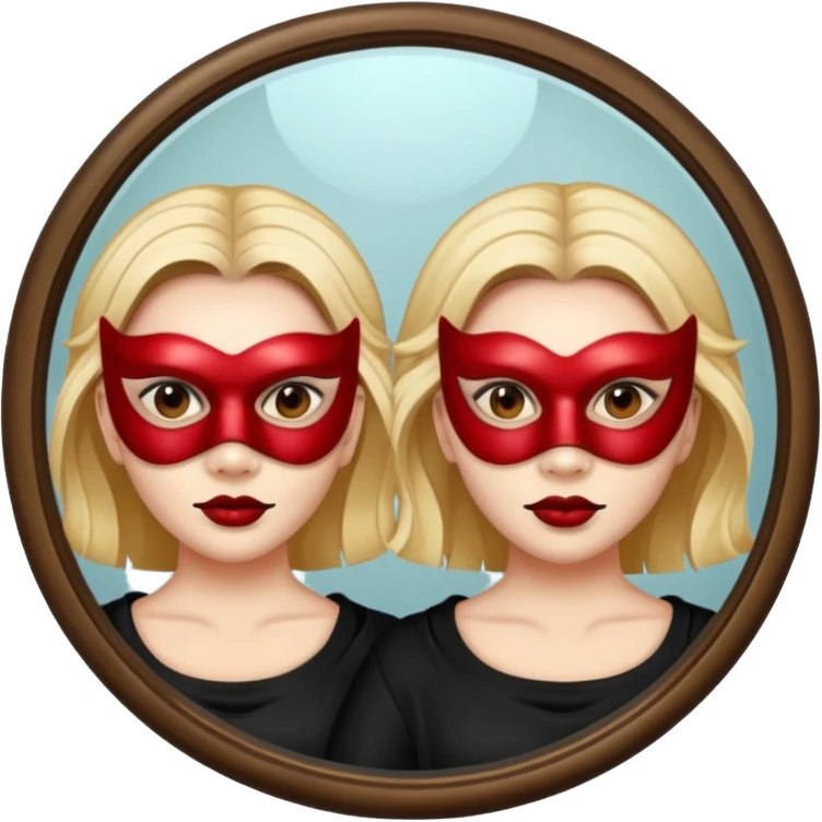 Killer on mask  in mirror behind woman emoji