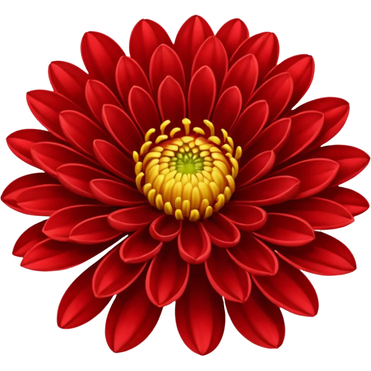 chrysanthemum flower full red emoji