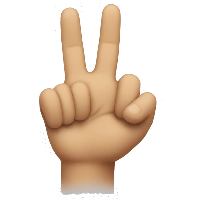 hand with 2 finger  up emoji
