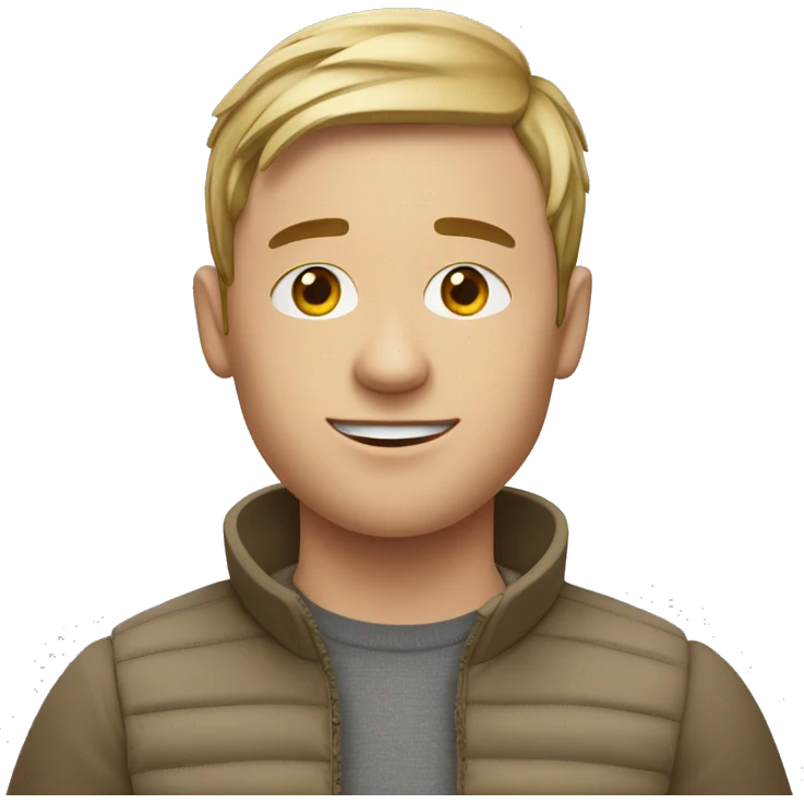 Un homme brin avec une fringe cut qui a ≈16 ans avec un pull nike emoji