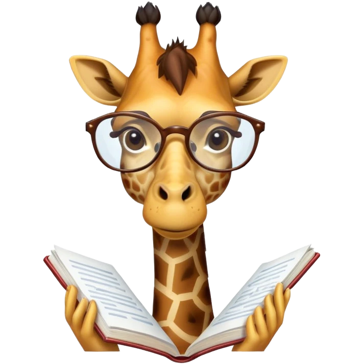 giraffe studying emoji