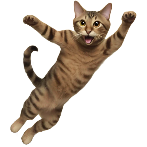 CAT JUMPING OFF A ROOF emoji