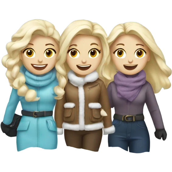 three blonde white girls with bag of snow  emoji