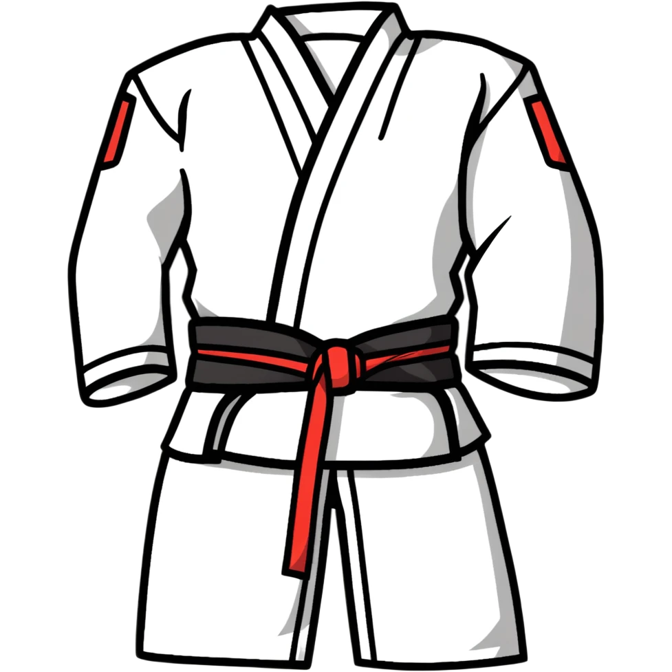 Folded martial arts uniform with belt emoji