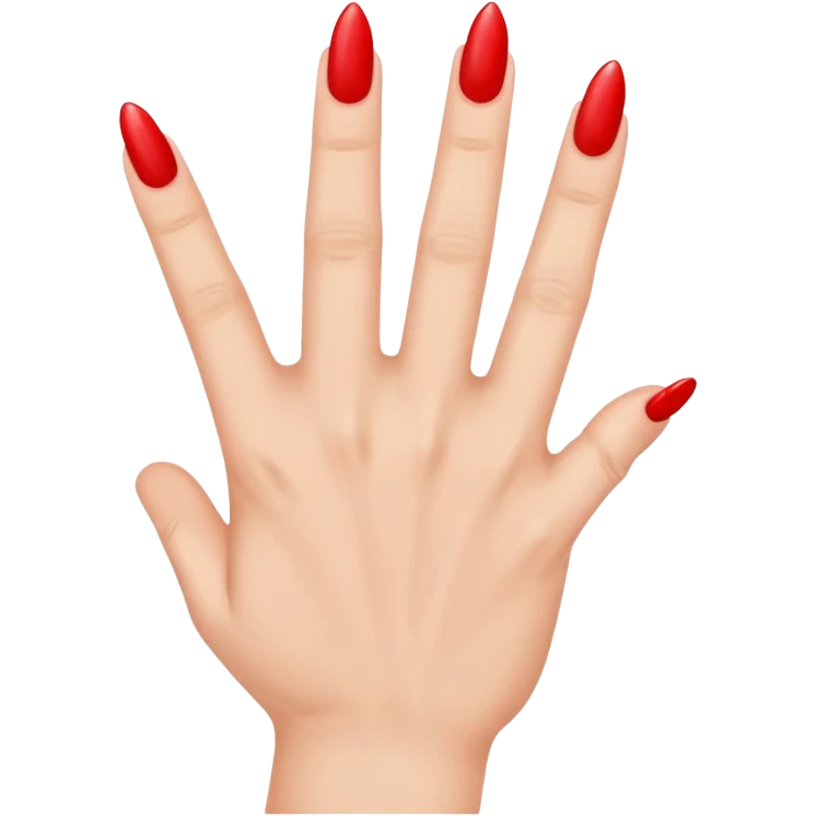 Middle finger with red nail polish on it emoji