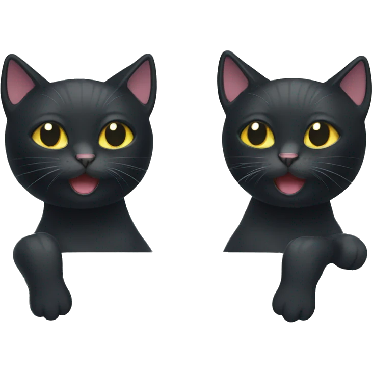 Black cat taking shower emoji