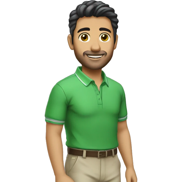 Rapaz moreno forte com camisa verde claro emoji