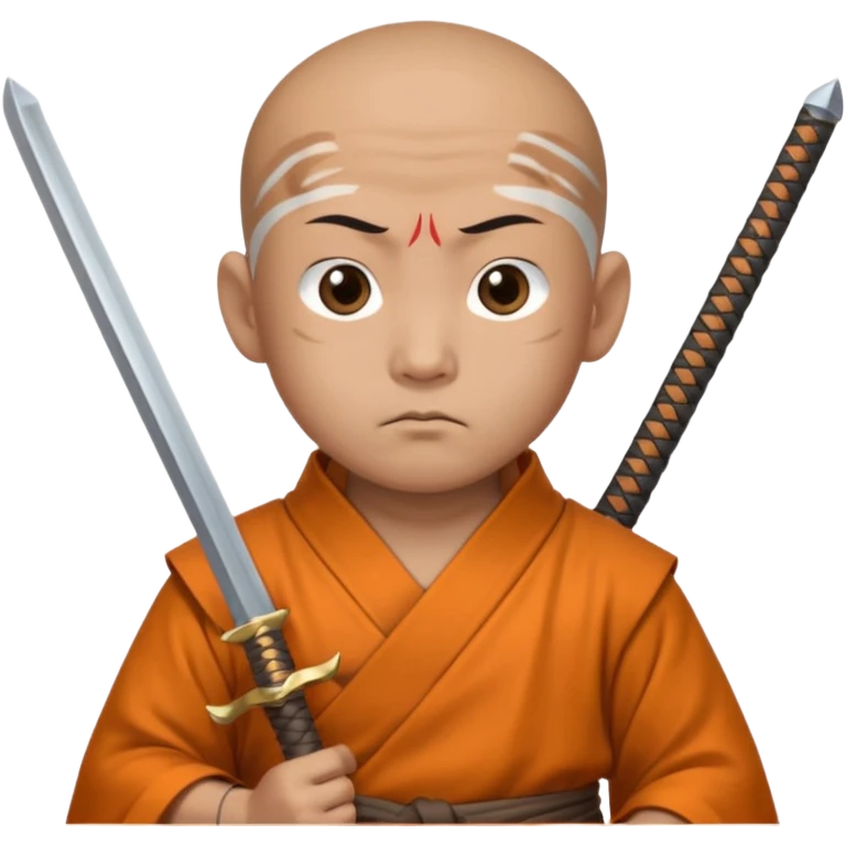 Monk with two swords in two hands emoji