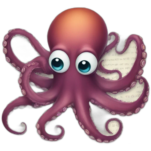 octopus reading emoji