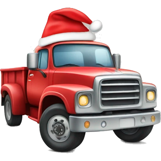 Truck with santa hat emoji