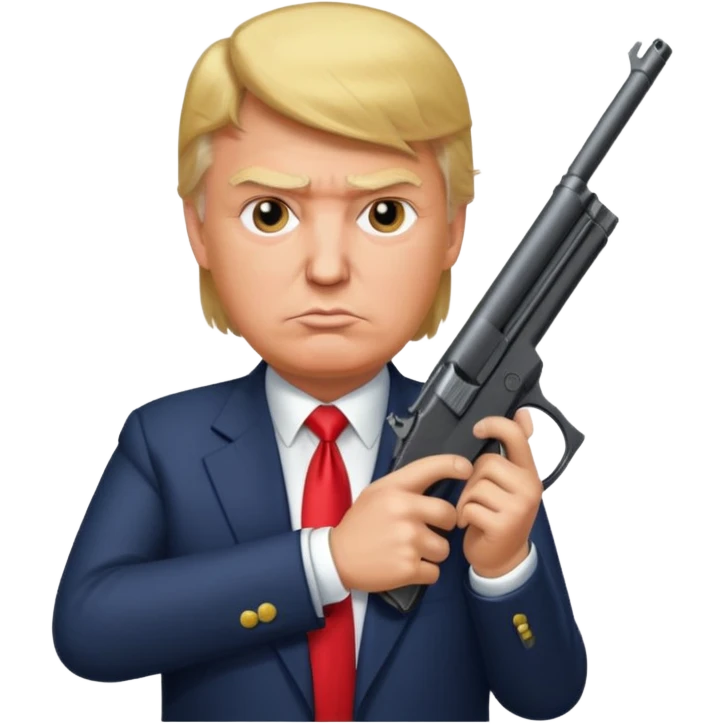 Donald trump with a gun emoji