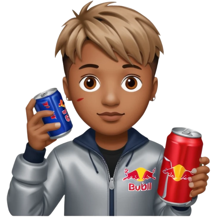 Juice wrld holding a redbull emoji