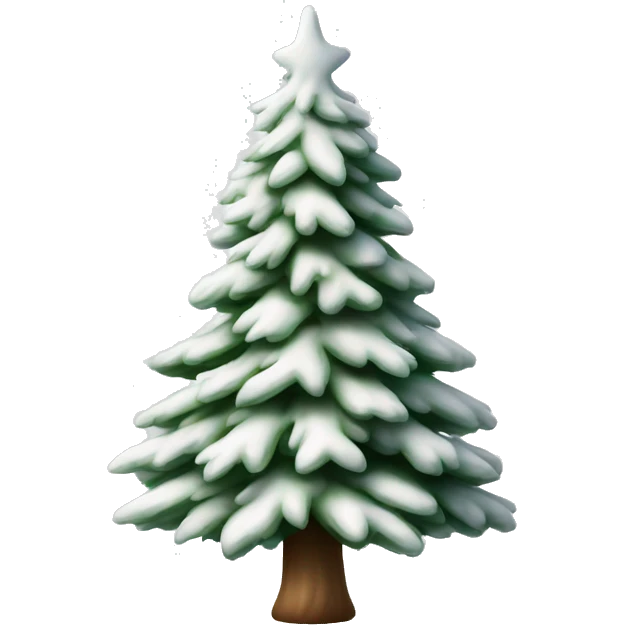  actual white fir christmas tree isolated.  emoji