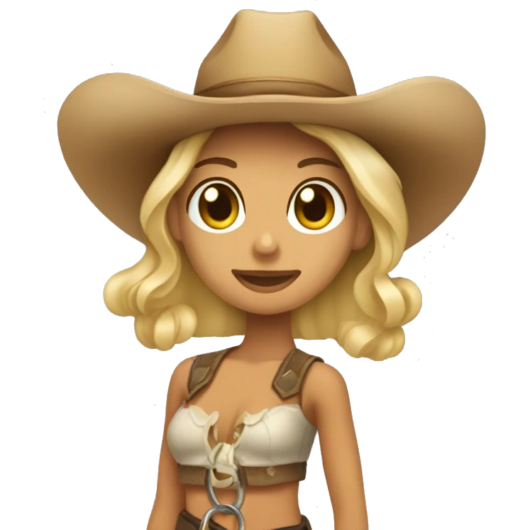 Blonde tan skin lady with a big lasso and cowboy hat emoji