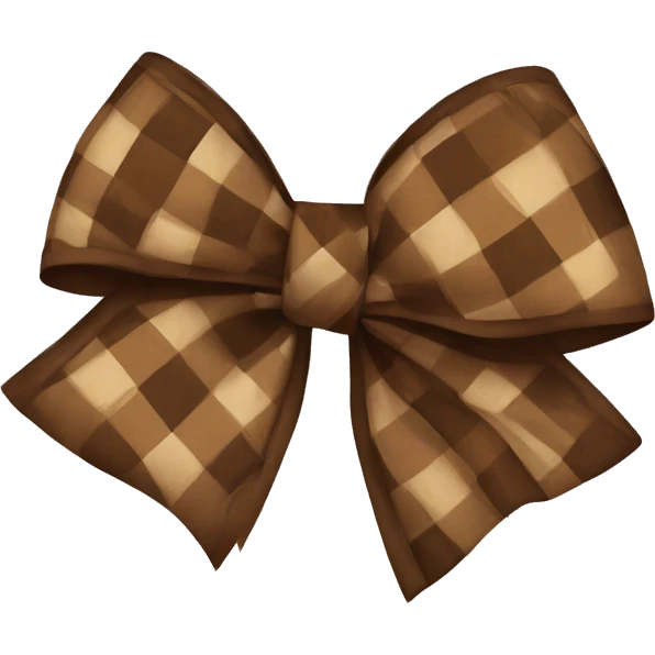 Brown plaid bow emoji