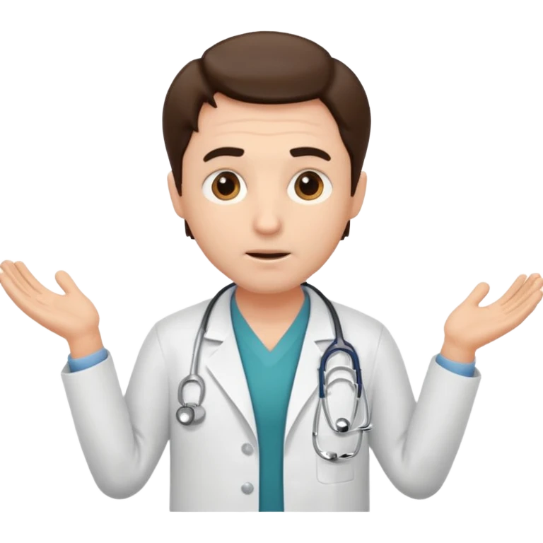 The doctor shrugging his shoulders emoji