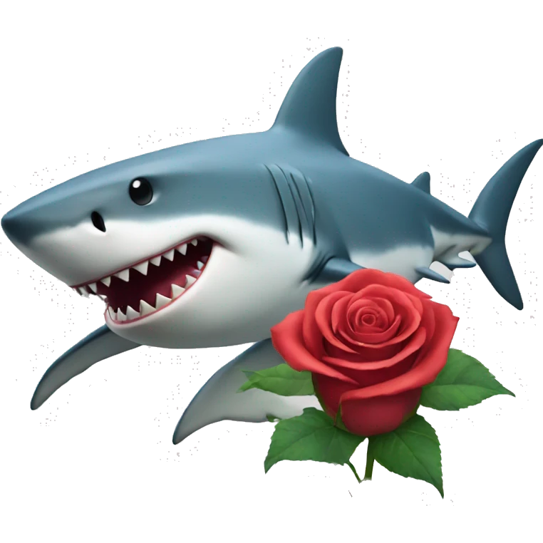 shark with a rose emoji