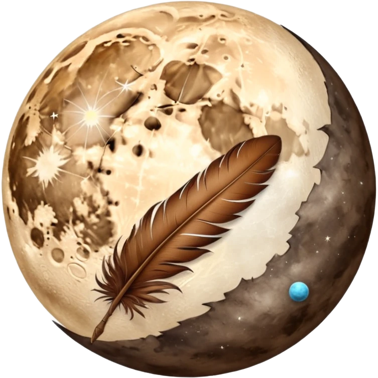 🪶📜🤎🌕🪐ترکیب اینها با هم emoji