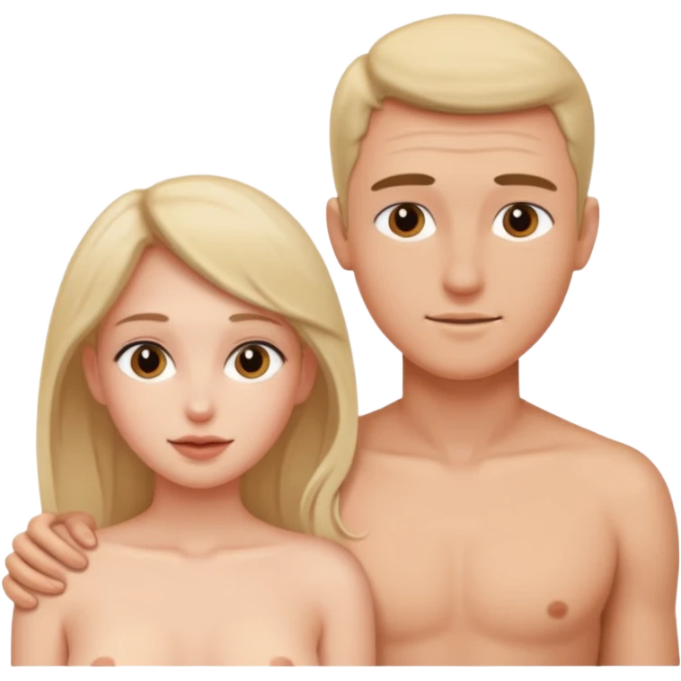 A naked woman and man in the 69 position emoji
