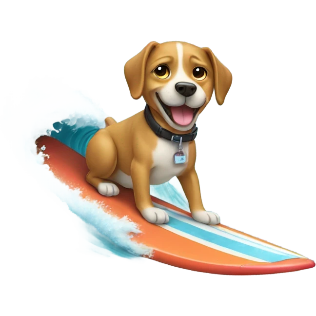 Dog surfing emoji