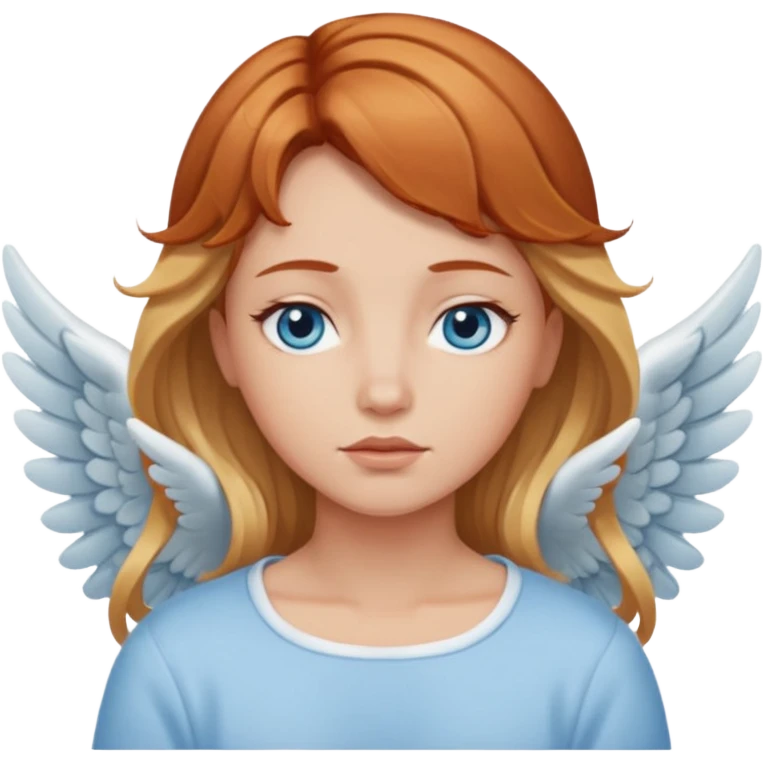 Sleepy angel with auburn hair the blonde balayage emoji